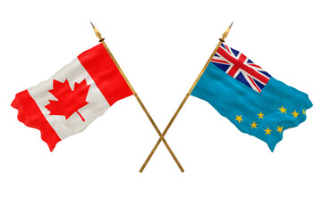 Background for designers. National Day. National flags  of Canada and Tuvalu