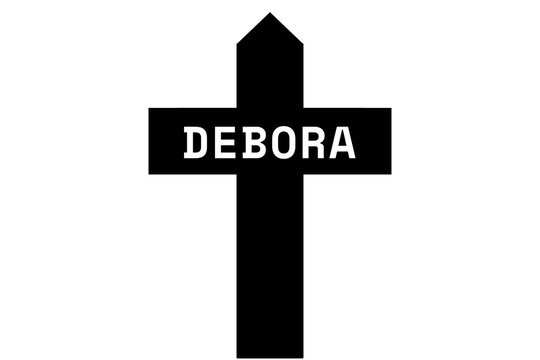 Debora: Illustration eines schwarzen Kreuzes mit dem Vornamen Debora