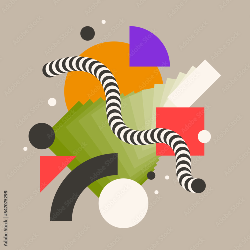 Poster composition with geometric shapes. abstract background for design. trendy stylish graphics