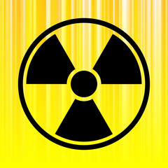 Obraz premium Nuclear radiation symbol on grunge wall. Vector background