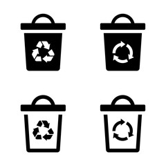 Set of Recycle trash Icon. Garbage Recycle vector icon