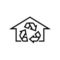 Home Recycle Icon. Recycle vector icon