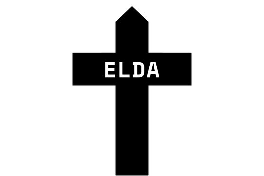 Elda: Illustration eines schwarzen Kreuzes mit dem Vornamen Elda