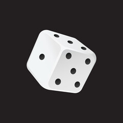 White dice on dark space