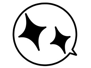 キラキラマークの吹き出しイラスト素材