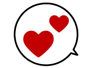 ハートマークの吹き出しイラスト素材