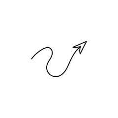 Wriggling arrow hand drawn icon