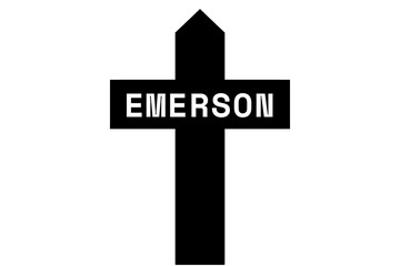 Emerson: Illustration eines schwarzen Kreuzes mit dem Vornamen Emerson