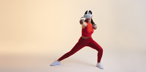 Fototapeta na wymiar Getting active in virtual reality