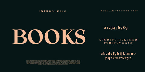 Elegant and modern serif alphabet font uppercase and numberfonts victorian typeface 