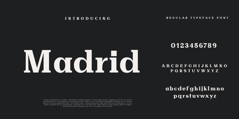 Elegant and modern serif alphabet font uppercase and numberfonts victorian typeface 
