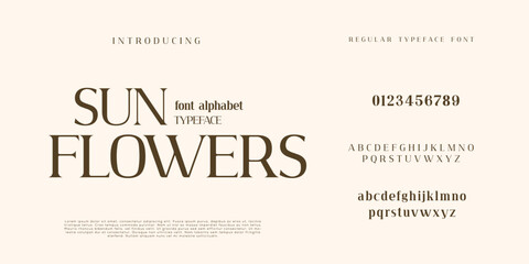 Elegant and modern serif alphabet font uppercase and numberfonts victorian typeface 