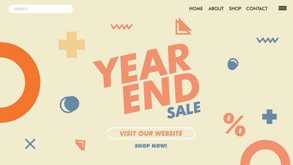 Year End Sale Landing page, year end slae banner, year end sale poster simple design