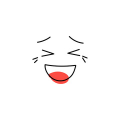 Emotion crying with laughter hand drawn icon