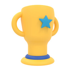 Illustration 3D of a Trophy with aesthetic colors suitable for web, apk or additional ornaments for your project
