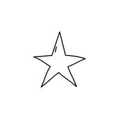 Star hand drawn icon. Childish doodle sketch of rating and approval symbol