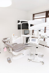 Photo of modern dental equipment in stomatology orthodontic center.