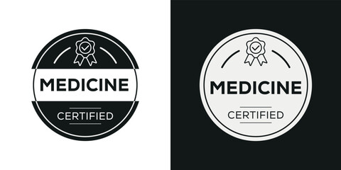 Fototapeta na wymiar Creative (Medicine) Certified badge, vector illustration.