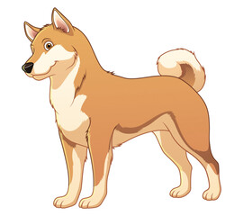 Shiba Inu Dog Cartoon Animal Illustration