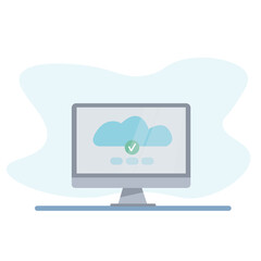 Laptop. File upload. Downloading files. Illustration for cards, posters, flyers, webs.