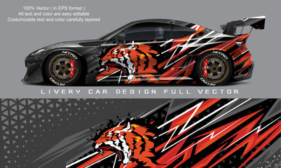 car livery graphic vector. abstract grunge background design for vehicle vinyl wrap and car branding	 - obrazy, fototapety, plakaty