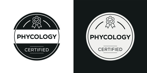 Fototapeta na wymiar Creative (Phycology) Certified badge, vector illustration.