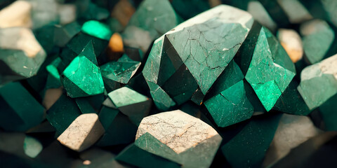 Abstract green gems stone wallpaper background