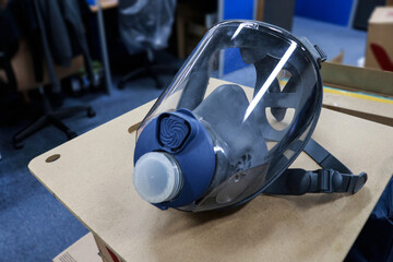 Gas Mask or respirator used to protect against harmful chemicals ,chemical weapons, dust, toxic vapor - obrazy, fototapety, plakaty