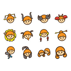 zodiac icon set