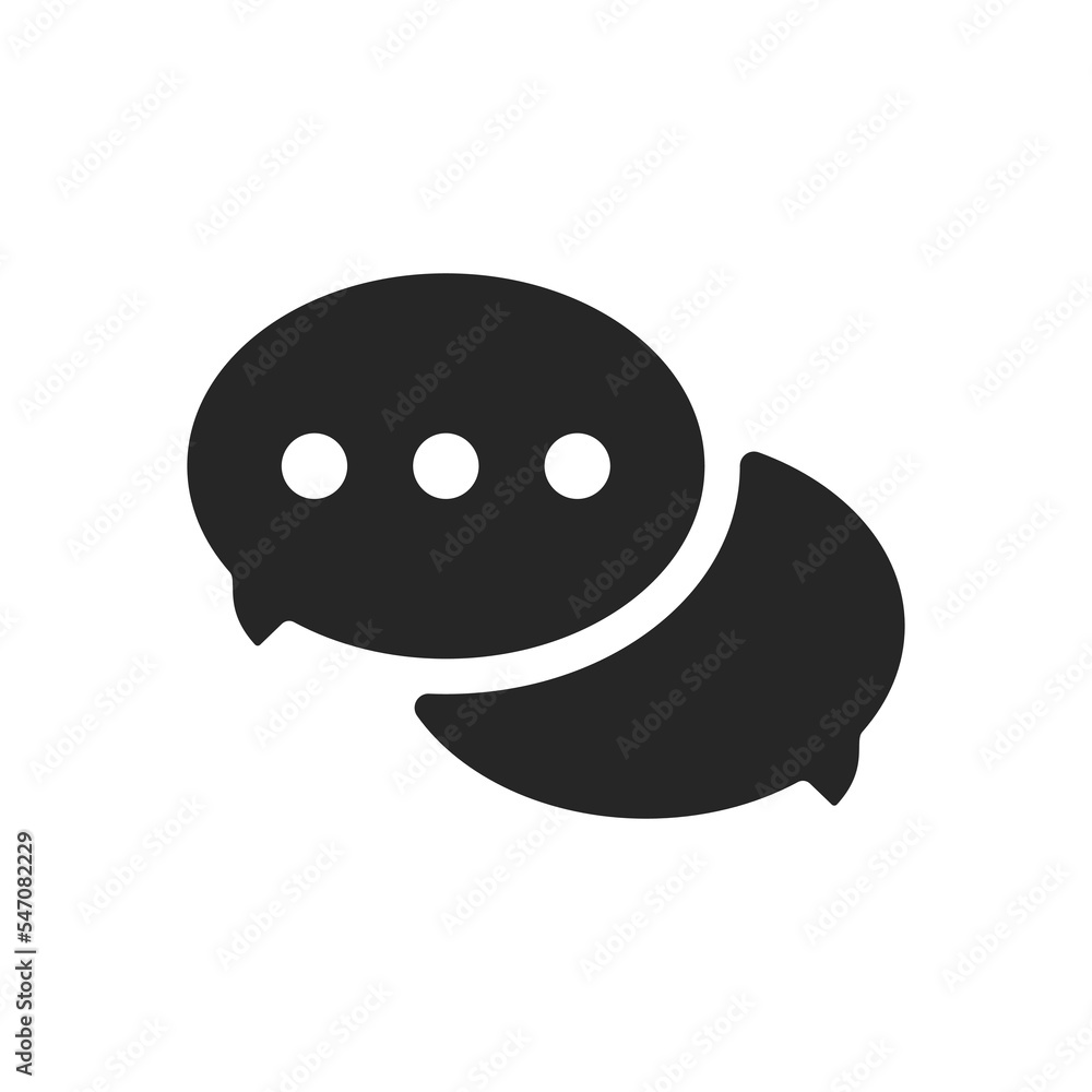 Poster conversation bubbles icon. black speech communication for web chats and social networks with vector 