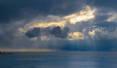 Stormy weather. cloudscape at the sea