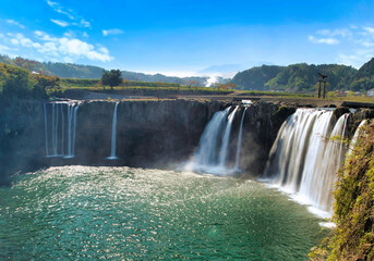 Waterfall landscape,Harajirinotaki called "Niagara of the Orient" in Oita,Japan