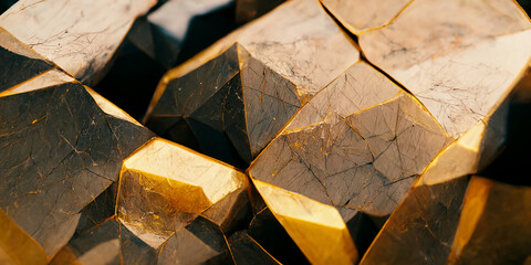 Abstract gold gems stone wallpaper background