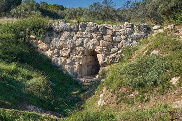 Mykenische Brücke bei Arkadiko, Peloponnes, Griechenland.