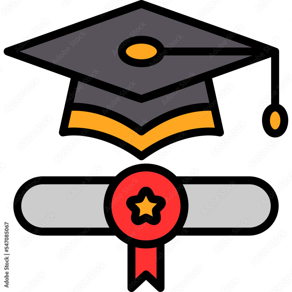 Sticker graduation icon