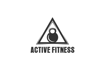 Kettlebell fitness logo design icon symbol triangle shape