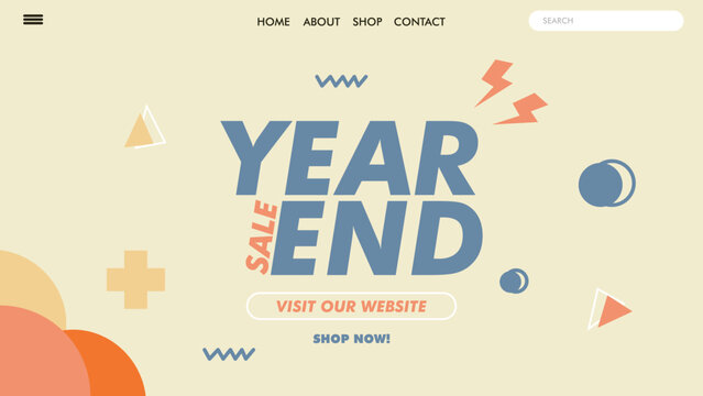Year End Sale Landing page, year end slae banner, year end sale poster simple design