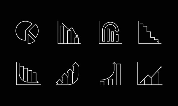 graph diagram chart icon growth increase decrease up down 