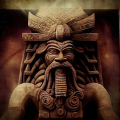Fototapeta na wymiar Ancient Anunnaki God Statue 3D Render Illustration