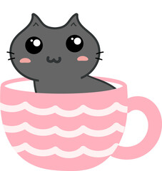 kitten in coffee cup. cat