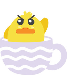 cute duckling in cup 