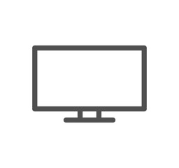 Monitor icon outline and linear symbol.	
