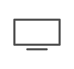 Monitor icon outline and linear symbol.	
