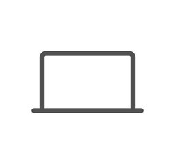 Monitor icon outline and linear symbol.	
