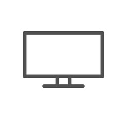 Monitor icon outline and linear symbol.	
