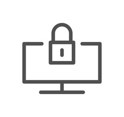 Monitor icon outline and linear symbol.	
