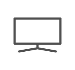 Monitor icon outline and linear symbol.	
