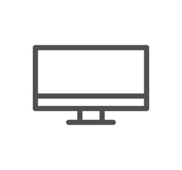 Monitor icon outline and linear symbol.	
