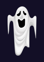 Ghost Halloween pumpkin holiday horror evil scary vector illustration symbol spooky season celebration