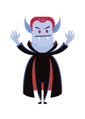 Dracula vampire spooky scary ghost Halloween vector cartoon illustration character costume fantasy